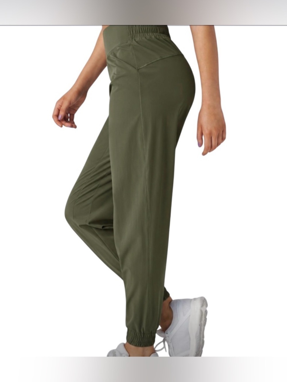 Halara High Waisted Elastic Waistband Hiking Joggers Size XS Green NEW With Tags